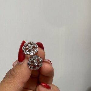 Elegant Silver Floral Earrings